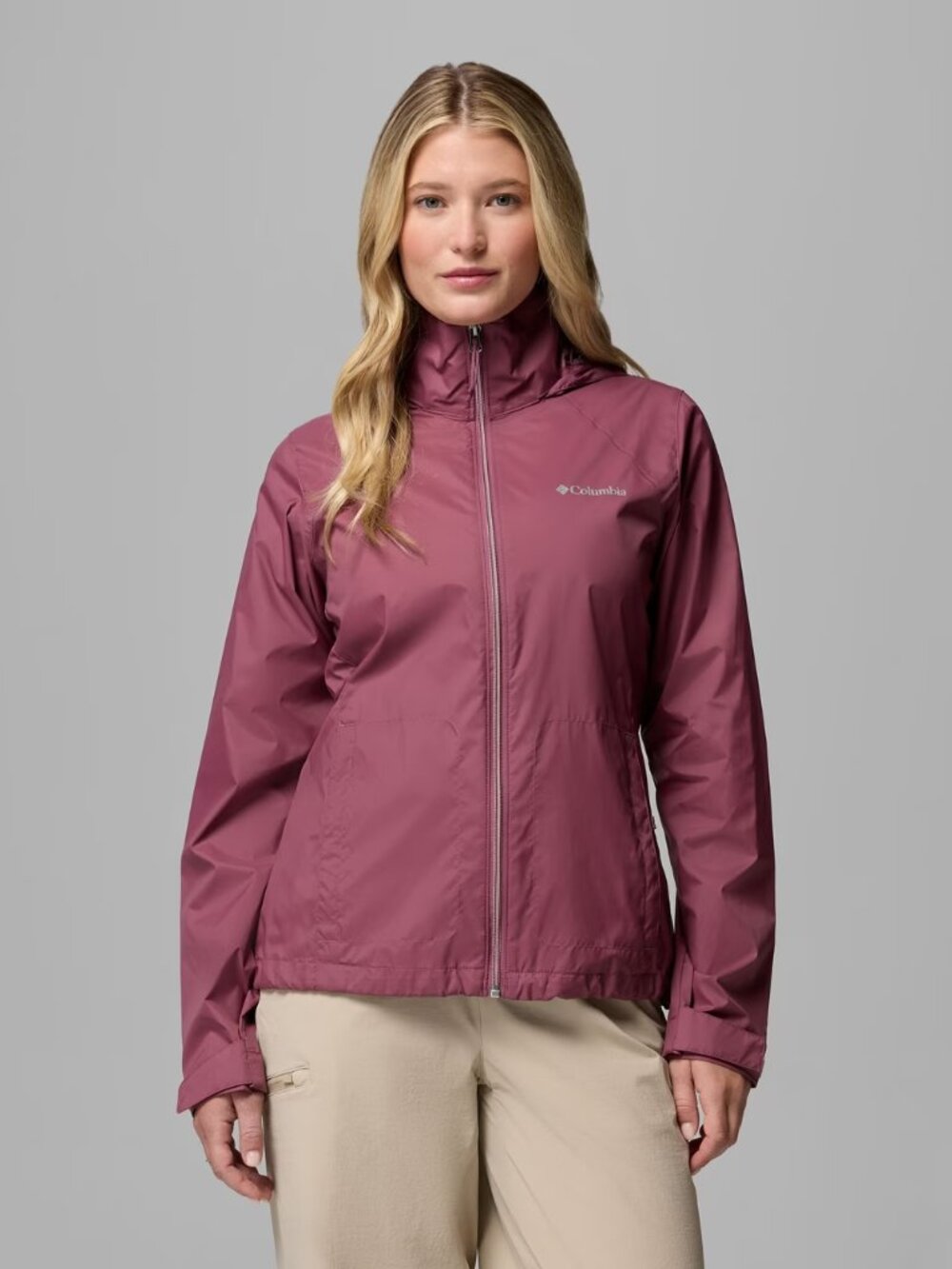 Columbia Women's Wine Red Switchback III Hooded WP Outdoor Rain Jacket Sz 2X